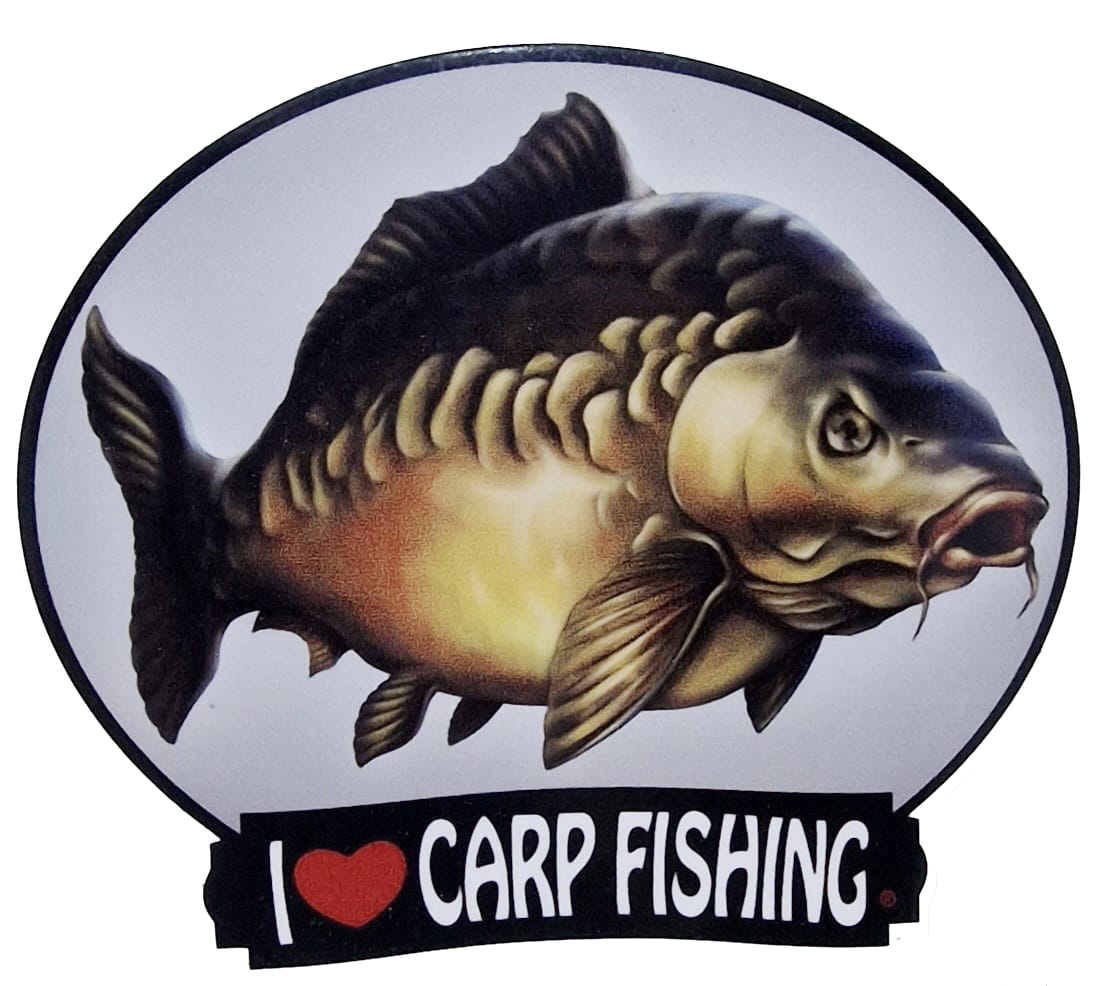Sticker, I Love Carp Fishing, 154x128mm