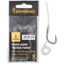 Carlige Legate Browning No.12 10cm 0.20mm Pellet Band Feeder Leader Method