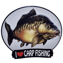 Sticker, I Love Carp Fishing, 154x128mm